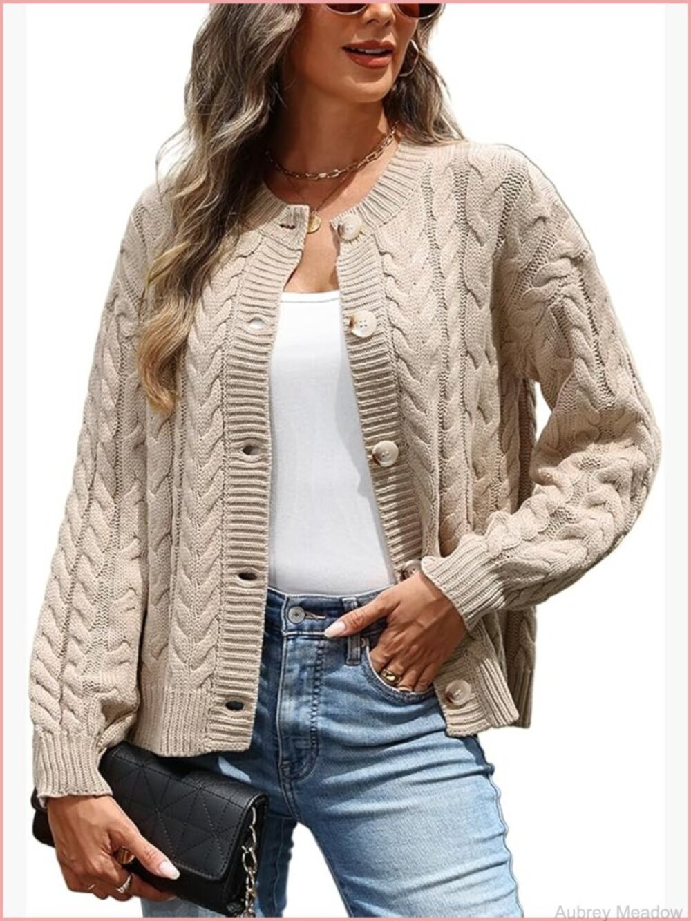 Fall Cardigan Sweater Cable Knit Button Down Open Front Long Sleeve Coatigan